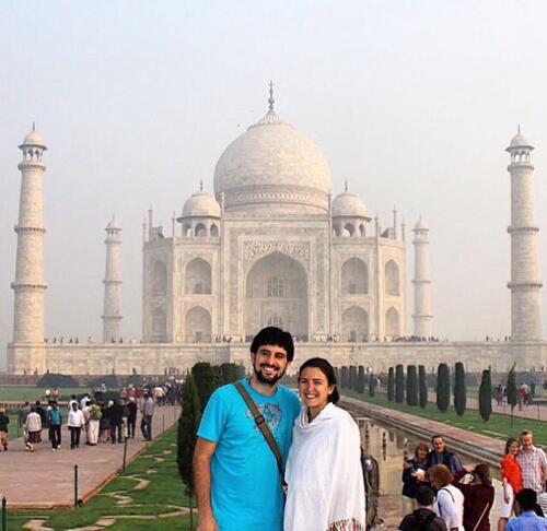 Fred e Letícia no Taj Mahal
